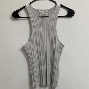 Forever 21 Silver Ribbed Tank Top
